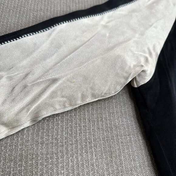 Black Satin Bomber Jacket w/ Embroidered Hawk + Rose Patches Japanese Style XS - Picture 5 of 8